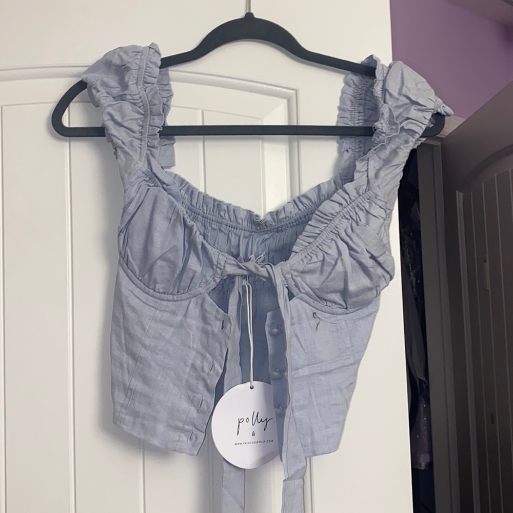 Princess Polly Elouise Crop Top Blue